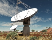 Artist's impression of ASKAP antennas. Credit: Swinburne Astronomy Productions, design data provided by CSIRO.