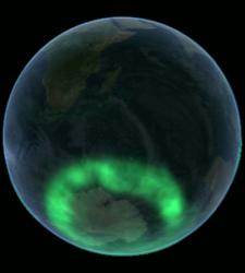 The Aurora Australis as seen from space.