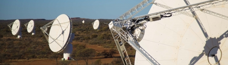 ASKAP telescopes across the landscape
