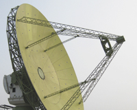 Factory acceptance testing of the first ASKAP antenna in September 2009. Credit: Carole Jackson, CSIRO.