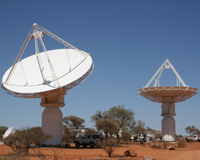 CSIRO's ASKAP antennas at the Murchison Radio-astronomy Observatory. Credit: Simon Johnston, CSIRO.