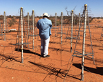 A small group of SKA engineers at the Murchison Radio-astronomy Observatory. Credit: CSIRO.