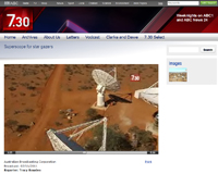 ASKAP antennas filmed for ABC TV's 7.30 story 'Superscope for star gazers'. Credit: ABC TV.