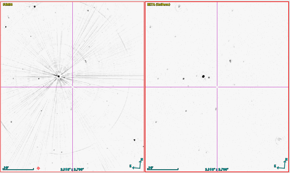Observation of 0537-441 with and without ASKAP included in the Australian LBA. Credit: CSIRO