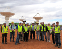 The ATNF Steering Committee in front of ASKAP Antennas 4, 3 and 1, May 2012. Credit: CETC54.
