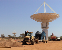 The cable trench from ASKAP Antenna 15 reaches Antenna 5. Credit: Barry Turner, CSIRO.