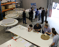 A tour of the Marsfield workshop during the ASKAP Community Workshop. Credit: CSIRO.