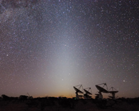ASKAP antennas under a starry sky. Credit: Alex Cherney.