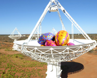A photo of ASKAP with Easter eggs.