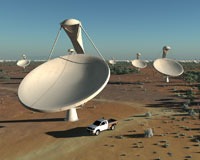 Artist's impression of the SKA dishes. Credit: SPDO/TDP/DRAO/Swinburne Astronomy Productions.