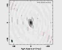 A comparison of VLBI images, showing the results with and without the ASKAP baseline included. Credit: CSIRO