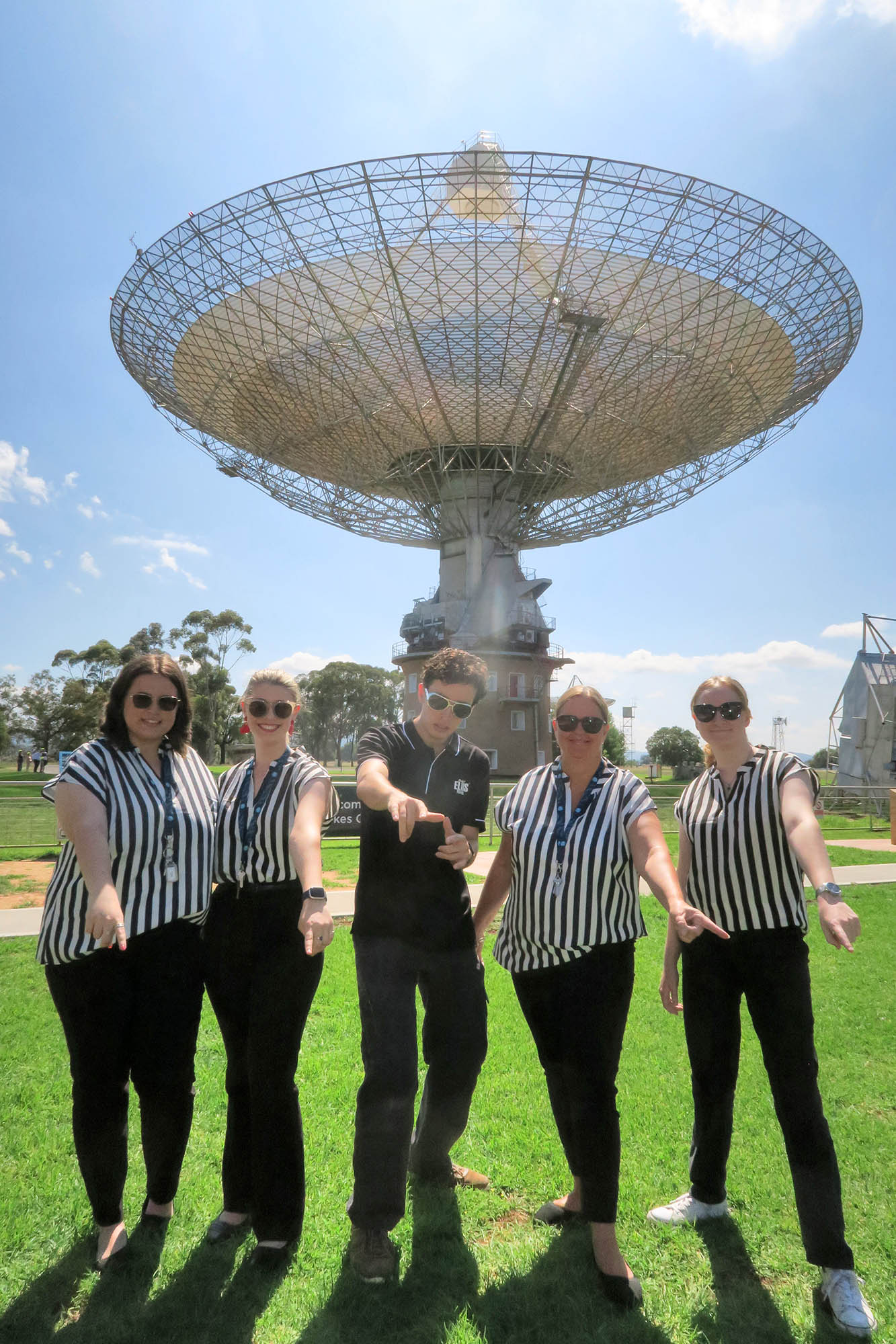 Parkes Observatory Visitor Centre staff, dressed to the theme of the 2024 Parkes Elvis Festival