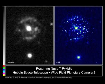 Ground and HST images of the nova T Pyxidis.
