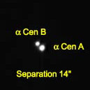 CCD image of Alpha Cen A and B, a visual binary
