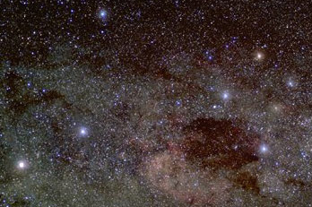 Star field photo of region around Crux