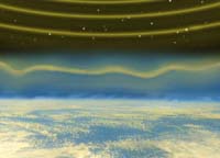 close-up rippling of starlight entering our atmosphere