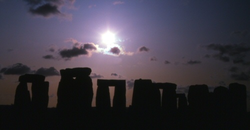Stonehenge with midwinter Sun