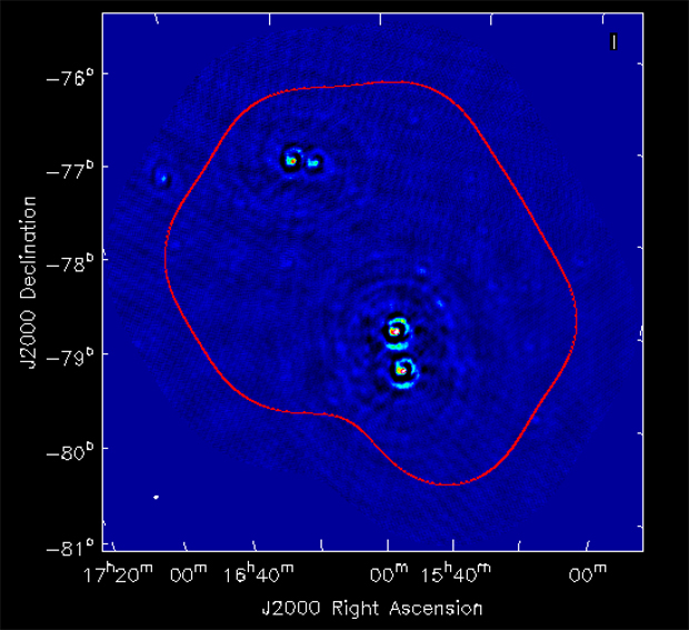 First 
   9-beam image from six PAF-equipped ASKAP antennas (BETA-1 + BETA-2 arrays; 
   six baselines).