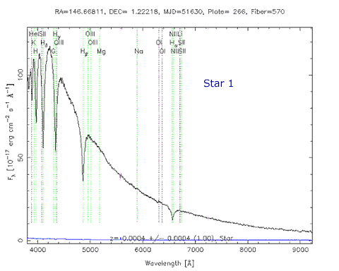 Unknown stellar spectrum: Star 1