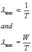 Wien's Law Formula, λ max = 1/T