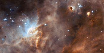 Succcessive generations of starbirth in the Large Magellanic Cloud.