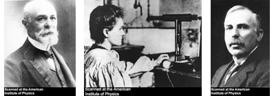 Becquerel, Curie and Rutherford